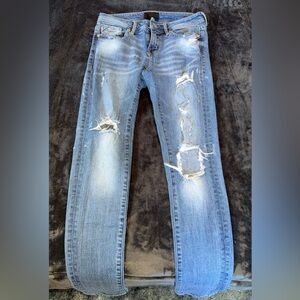 Buckle Women's Distressed Blue Skinny Jeans